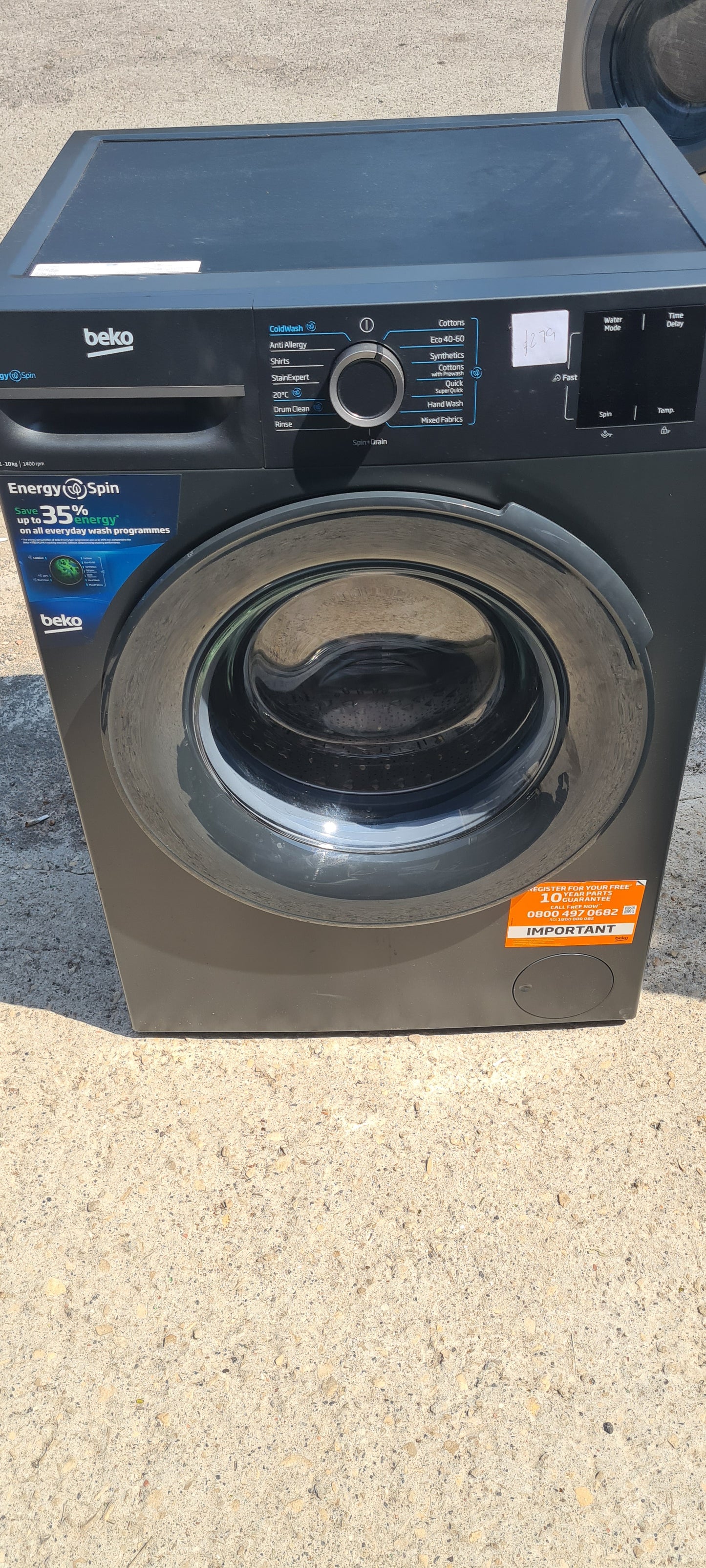 BEKO EnergySpin BM3WT31041A 10kg 1400 Spin Washing Machine - Anthracite