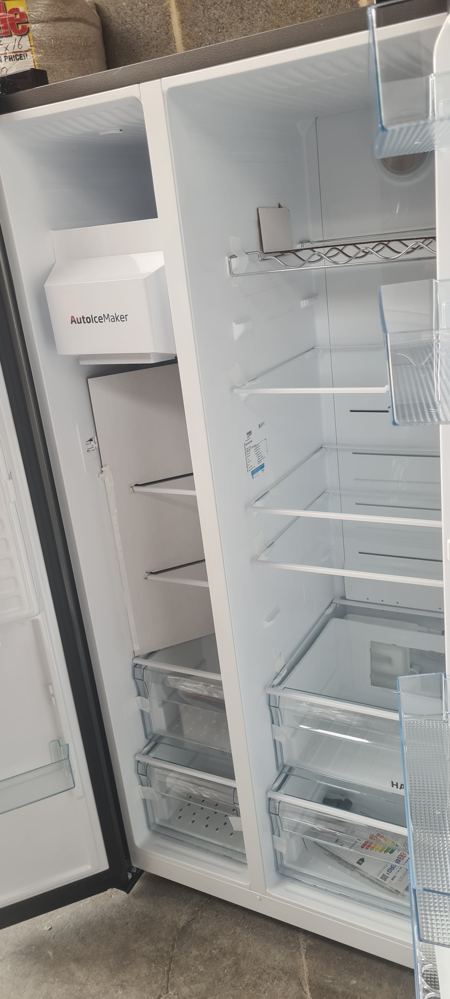 BEKO Pro ASP342VPZ American-Style Fridge Freezer - Black Steel