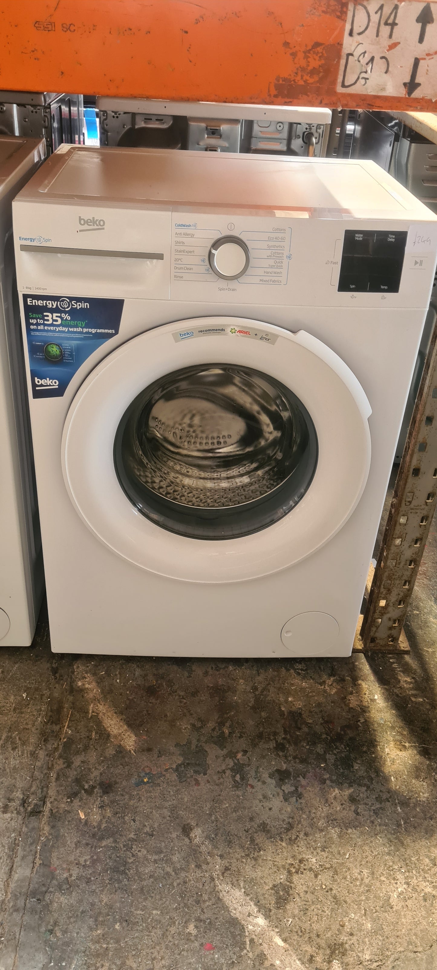 BEKO EnergySpin BM3WT3841W 8 kg 1400 Spin Washing Machine - White
