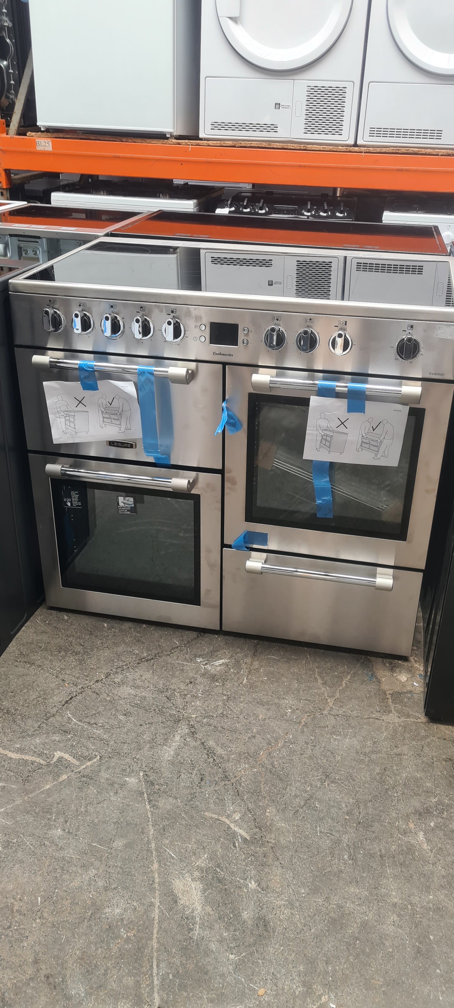 LEISURE Cookmaster CK100C210S Electric Ceramic Range Cooker - Silver & Chrome