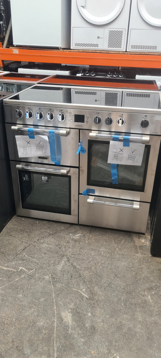 LEISURE Cookmaster CK100C210S Electric Ceramic Range Cooker - Silver & Chrome