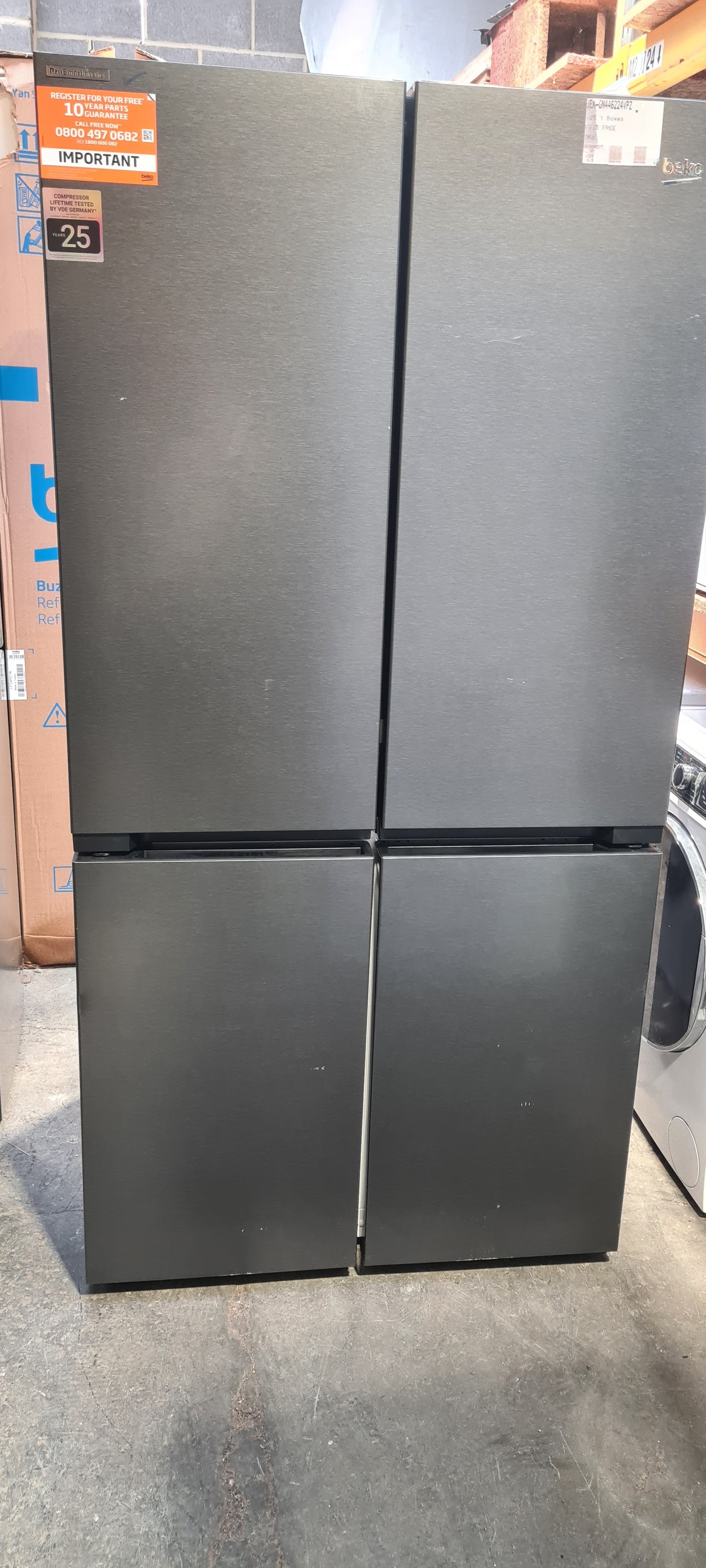 BEKO Pro HarvestFresh GN446224VPZ Fridge Freezer - Black Steel