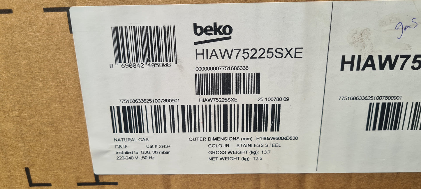 BEKO Pro HIAW75225SXE 75 cm Gas Hob - Stainless Steel